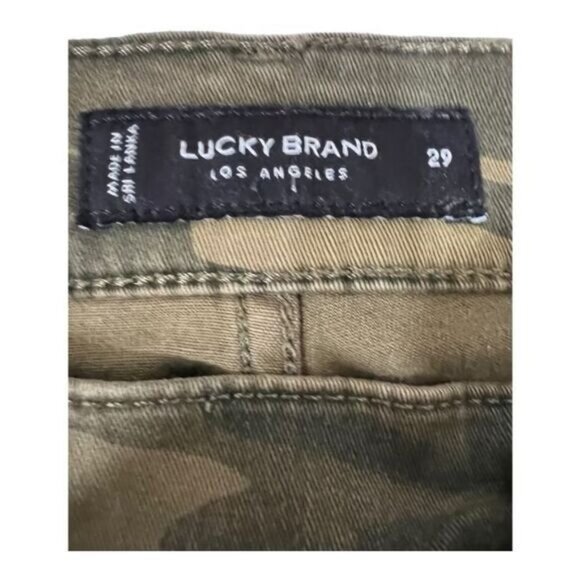 Lucky Brand Women's Mid Rise Cargo Shorts Green Camouflage Size 29 Casual Summer - Picture 7 of 7